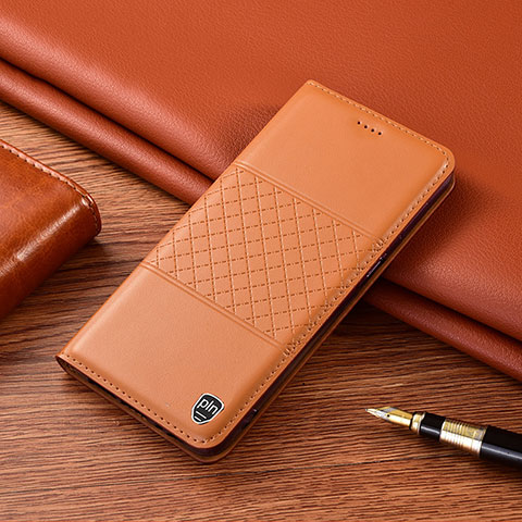 Custodia Portafoglio In Pelle Cover con Supporto H11P per Samsung Galaxy A70E Arancione