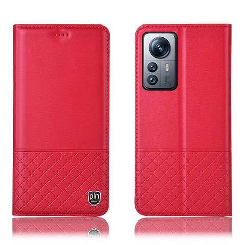 Custodia Portafoglio In Pelle Cover con Supporto H11P per Xiaomi Mi 12 5G Rosso