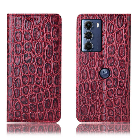 Custodia Portafoglio In Pelle Cover con Supporto H16P per Motorola Moto Edge S30 5G Rosso