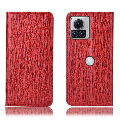 Custodia Portafoglio In Pelle Cover con Supporto H16P per Motorola Moto Edge X30 Pro 5G Rosso