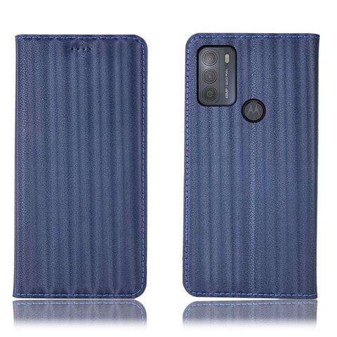 Custodia Portafoglio In Pelle Cover con Supporto H18P per Motorola Moto G50 Viola