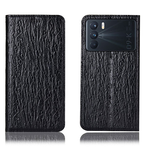 Custodia Portafoglio In Pelle Cover con Supporto H18P per Oppo K9 Pro 5G Nero