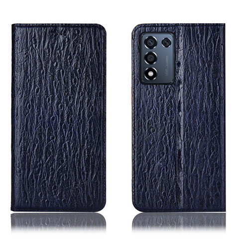 Custodia Portafoglio In Pelle Cover con Supporto H18P per Oppo K9S 5G Blu