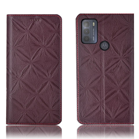 Custodia Portafoglio In Pelle Cover con Supporto H19P per Motorola Moto G50 Rosso Rosa