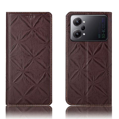 Custodia Portafoglio In Pelle Cover con Supporto H19P per Oppo K10 Pro 5G Marrone