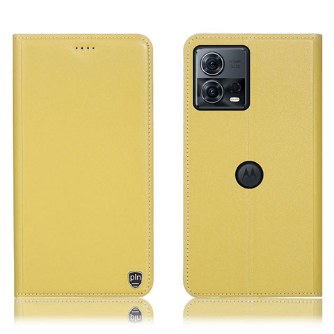 Custodia Portafoglio In Pelle Cover con Supporto H21P per Motorola Moto Edge S30 Pro 5G Giallo