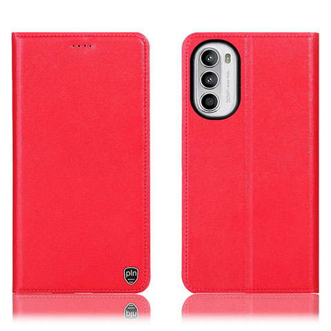 Custodia Portafoglio In Pelle Cover con Supporto H21P per Motorola Moto G71s 5G Rosso