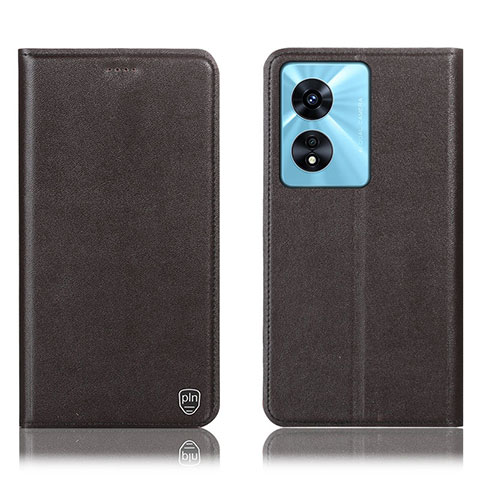 Custodia Portafoglio In Pelle Cover con Supporto H21P per Oppo A78 5G Marrone