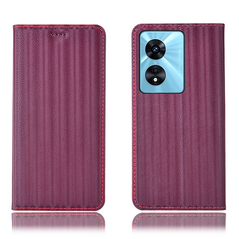 Custodia Portafoglio In Pelle Cover con Supporto H23P per Oppo A78 5G Rosso Rosa