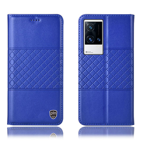Custodia Portafoglio In Pelle Cover con Supporto H27P per Vivo iQOO 8 Pro 5G Blu