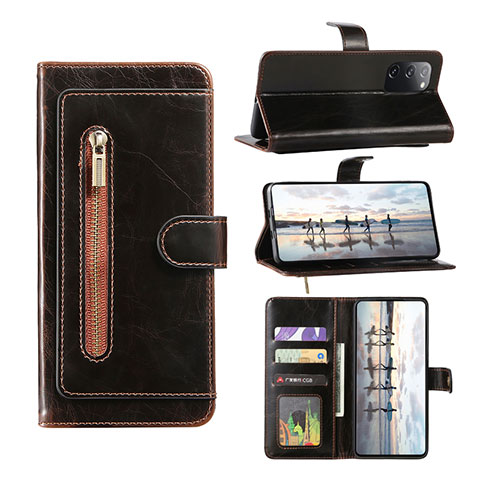 Custodia Portafoglio In Pelle Cover con Supporto JDK per Samsung Galaxy S20 FE (2022) 5G Marrone
