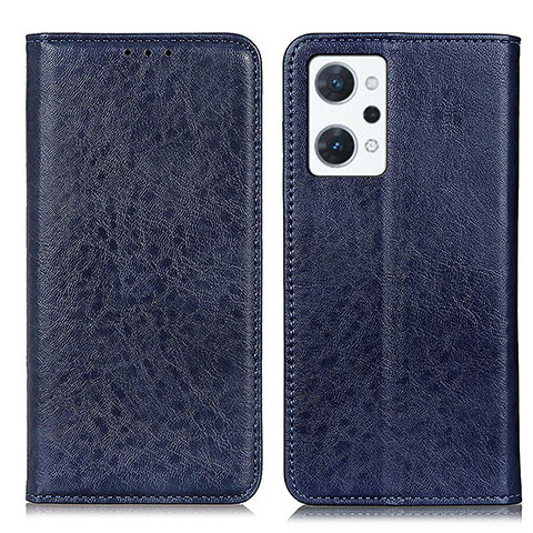 Custodia Portafoglio In Pelle Cover con Supporto K01Z per Oppo Reno7 A Blu