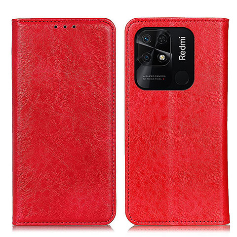 Custodia Portafoglio In Pelle Cover con Supporto K01Z per Xiaomi Redmi 10 Power Rosso
