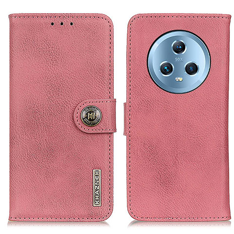 Custodia Portafoglio In Pelle Cover con Supporto K02Z per Huawei Honor Magic5 5G Rosa