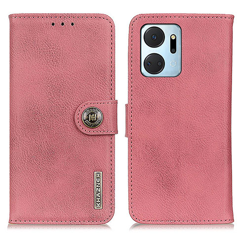 Custodia Portafoglio In Pelle Cover con Supporto K02Z per Huawei Honor X7a Rosa