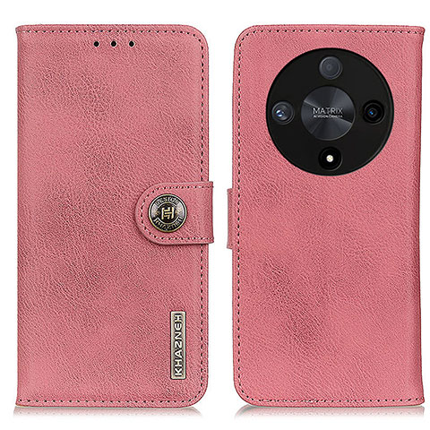 Custodia Portafoglio In Pelle Cover con Supporto K02Z per Huawei Honor X9b 5G Rosa