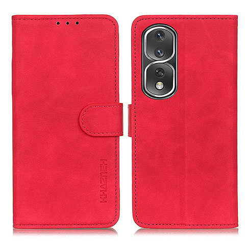 Custodia Portafoglio In Pelle Cover con Supporto K03Z per Huawei Honor 80 Pro 5G Rosso