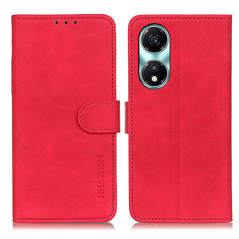Custodia Portafoglio In Pelle Cover con Supporto K03Z per Huawei Honor X5 Plus Rosso