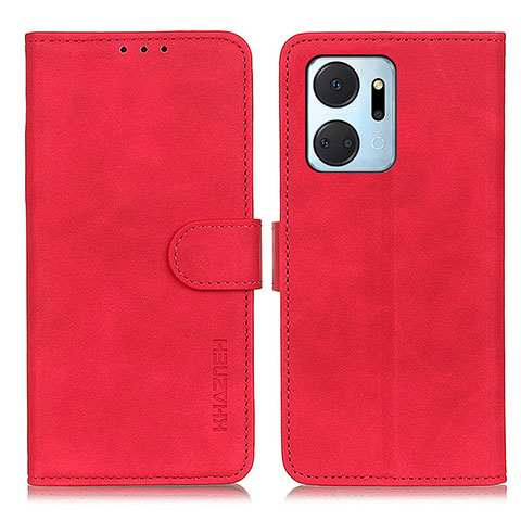 Custodia Portafoglio In Pelle Cover con Supporto K03Z per Huawei Honor X7a Rosso