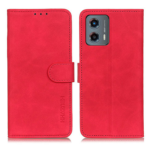 Custodia Portafoglio In Pelle Cover con Supporto K03Z per Motorola Moto G 5G (2023) Rosso