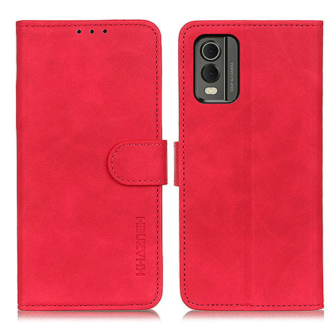 Custodia Portafoglio In Pelle Cover con Supporto K03Z per Nokia C210 Rosso