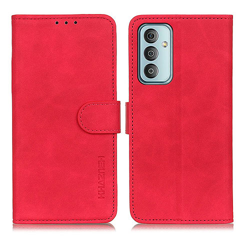 Custodia Portafoglio In Pelle Cover con Supporto K03Z per Samsung Galaxy M13 4G Rosso