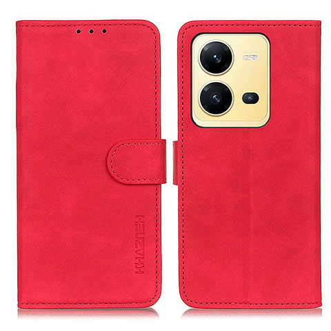 Custodia Portafoglio In Pelle Cover con Supporto K03Z per Vivo V25 5G Rosso