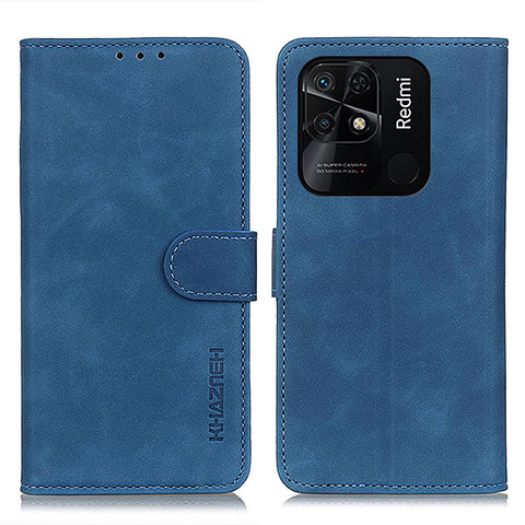 Custodia Portafoglio In Pelle Cover con Supporto K03Z per Xiaomi Redmi 10 India Blu