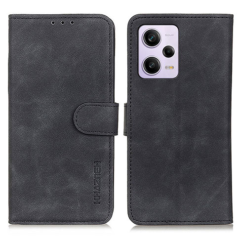 Custodia Portafoglio In Pelle Cover con Supporto K03Z per Xiaomi Redmi Note 12 Pro 5G Nero