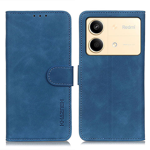 Custodia Portafoglio In Pelle Cover con Supporto K03Z per Xiaomi Redmi Note 13R Pro 5G Blu