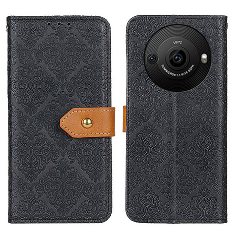 Custodia Portafoglio In Pelle Cover con Supporto K05Z per Sharp Aquos R8s Pro Nero
