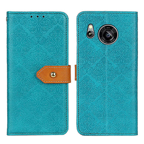 Custodia Portafoglio In Pelle Cover con Supporto K05Z per Sharp Aquos Sense7 Verde