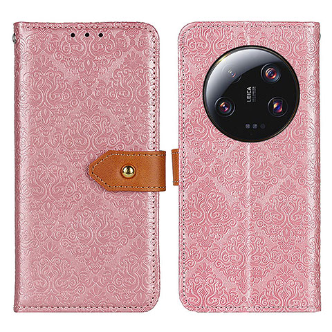 Custodia Portafoglio In Pelle Cover con Supporto K05Z per Xiaomi Mi 13 Ultra 5G Rosa