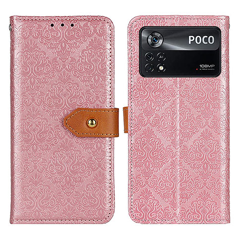 Custodia Portafoglio In Pelle Cover con Supporto K05Z per Xiaomi Redmi Note 11E Pro 5G Rosa