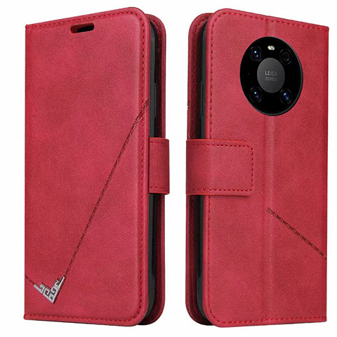 Custodia Portafoglio In Pelle Cover con Supporto K06 per Huawei Mate 40 Pro Rosso