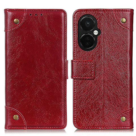 Custodia Portafoglio In Pelle Cover con Supporto K06Z per OnePlus Nord CE 3 5G Rosso