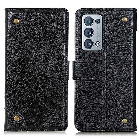 Custodia Portafoglio In Pelle Cover con Supporto K06Z per Oppo Reno6 Pro 5G Nero