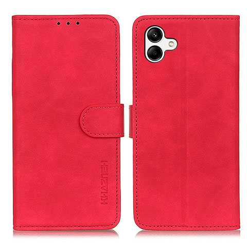 Custodia Portafoglio In Pelle Cover con Supporto K06Z per Samsung Galaxy A04E Rosso