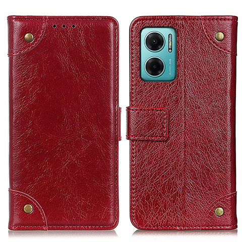 Custodia Portafoglio In Pelle Cover con Supporto K06Z per Xiaomi Redmi 10 5G Rosso