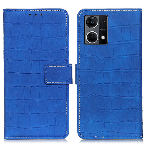 Custodia Portafoglio In Pelle Cover con Supporto K07Z per Oppo F21s Pro 4G Blu