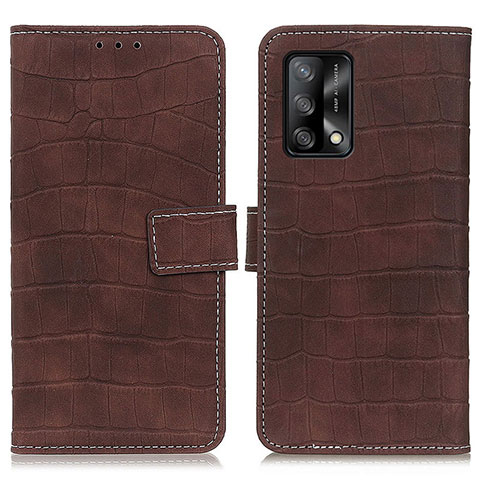 Custodia Portafoglio In Pelle Cover con Supporto K07Z per Oppo Reno6 Lite Marrone