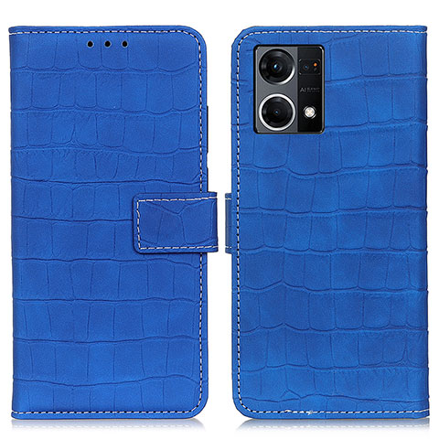 Custodia Portafoglio In Pelle Cover con Supporto K07Z per Oppo Reno7 4G Blu