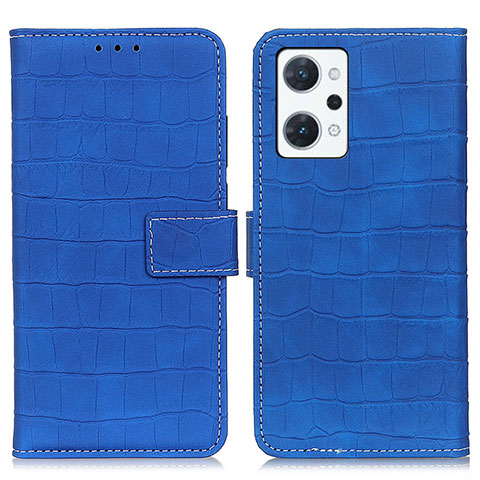 Custodia Portafoglio In Pelle Cover con Supporto K07Z per Oppo Reno7 A Blu