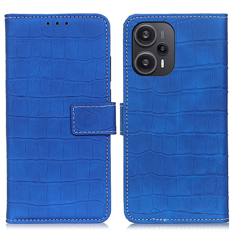 Custodia Portafoglio In Pelle Cover con Supporto K08Z per Xiaomi Poco F5 5G Blu Notte