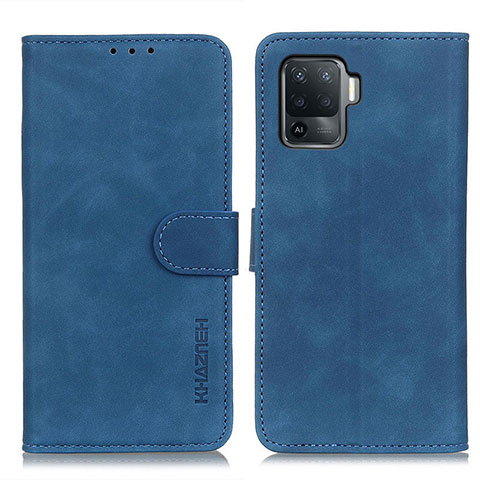 Custodia Portafoglio In Pelle Cover con Supporto K09Z per Oppo F19 Pro Blu