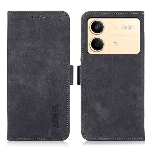Custodia Portafoglio In Pelle Cover con Supporto K09Z per Xiaomi Redmi Note 13R Pro 5G Nero