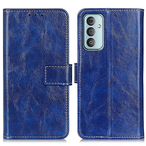 Custodia Portafoglio In Pelle Cover con Supporto KZ04 per Samsung Galaxy F23 5G Blu