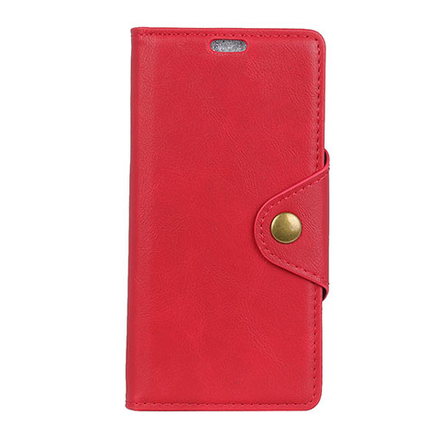 Custodia Portafoglio In Pelle Cover con Supporto L01 per Alcatel 5V Rosso