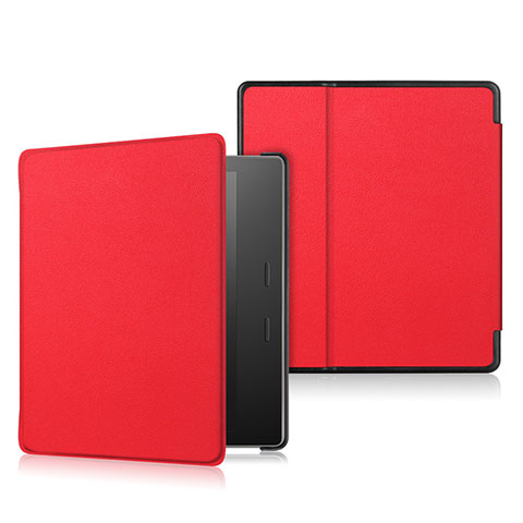 Custodia Portafoglio In Pelle Cover con Supporto L01 per Amazon Kindle Oasis 7 inch Rosso