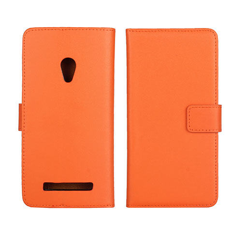Custodia Portafoglio In Pelle Cover con Supporto L01 per Asus Zenfone 5 Arancione